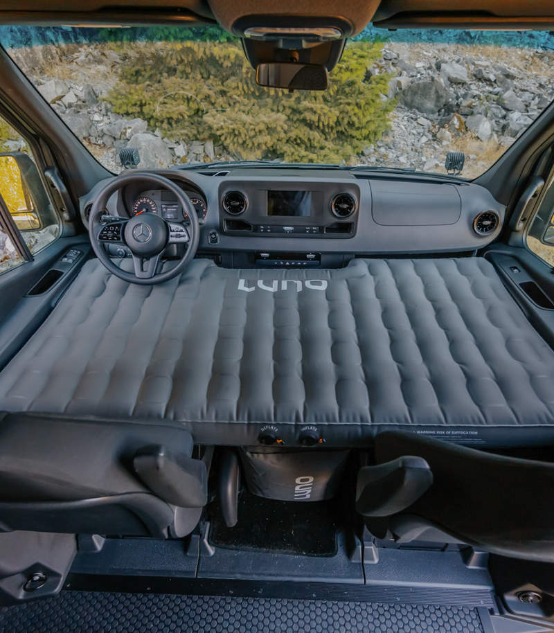 luno air van front cab mattress product lifestyle