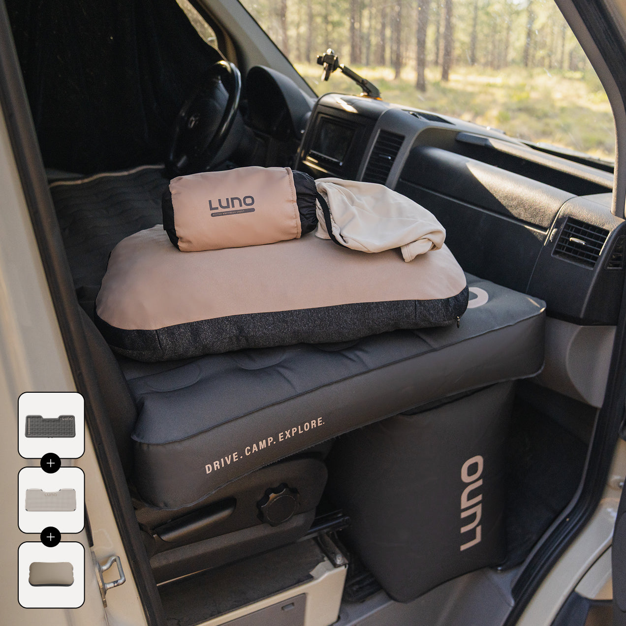 Luno | Camper Van Sleeping Bundle | Air Mattress & Fitted Sheet