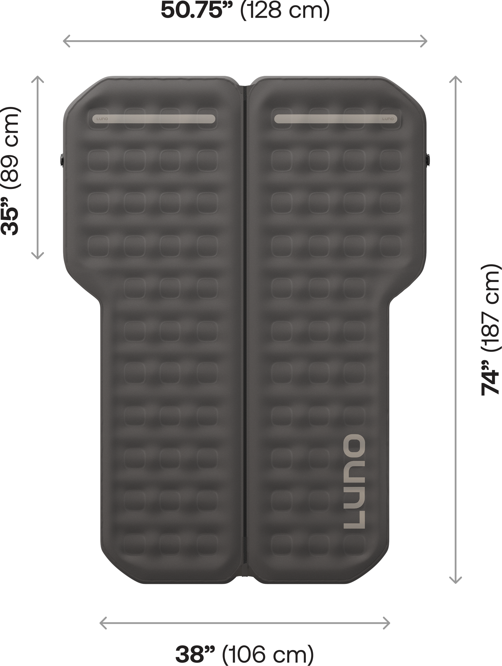 AIR Pro Vehicle Mattress dimensions - Compact/Mid-Size SUV