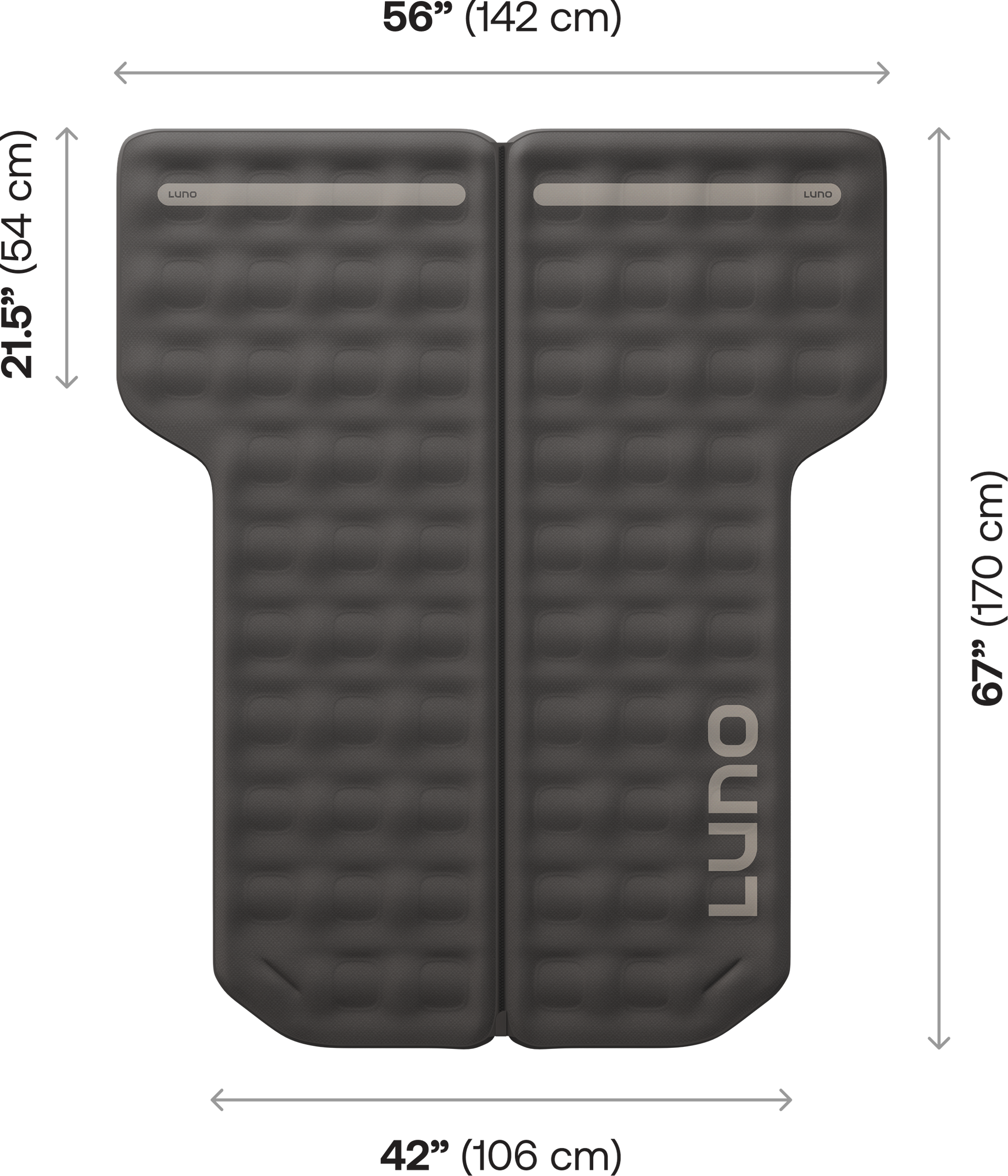 AIR Pro Vehicle Mattress dimensions - 4Runner/Defender