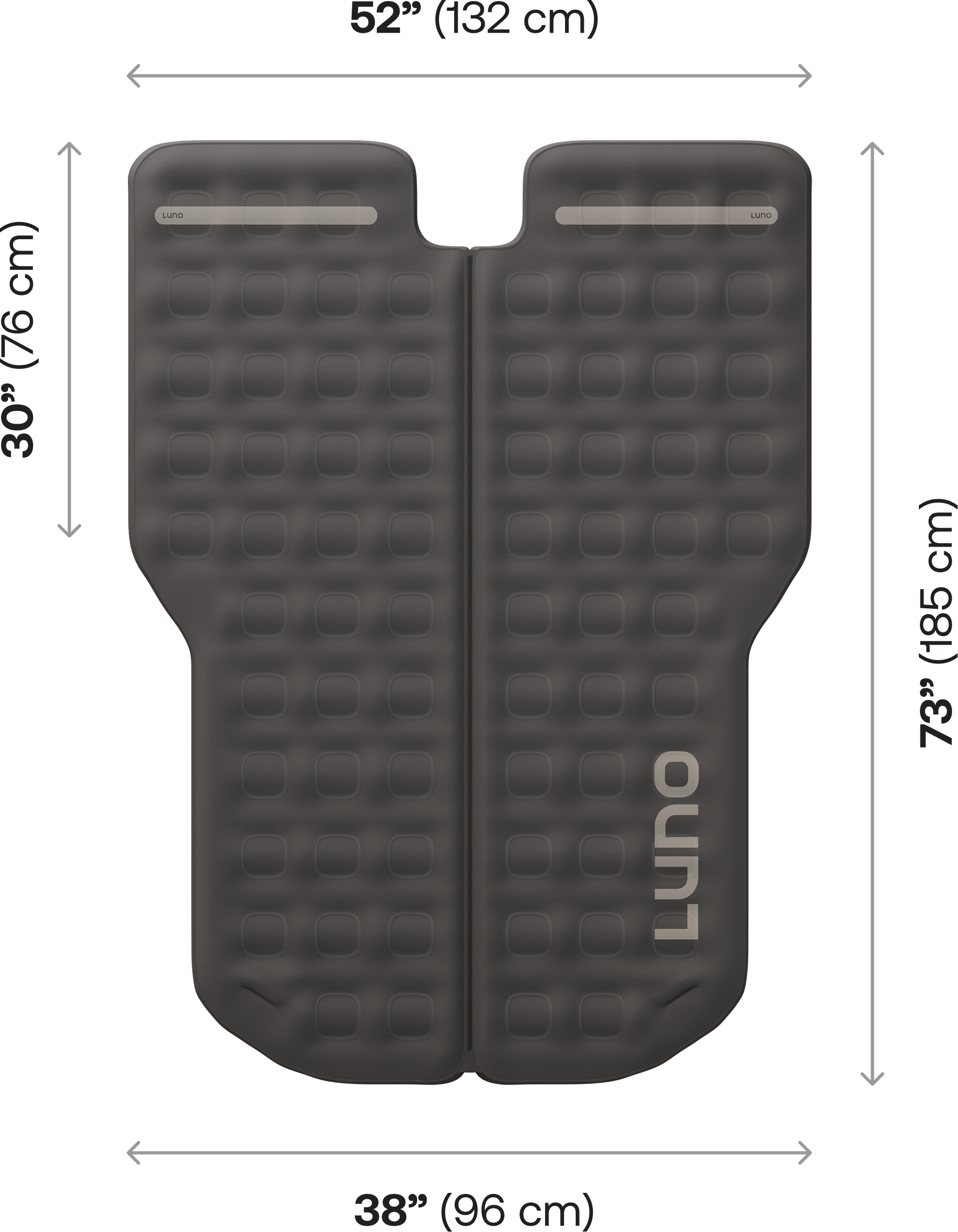 AIR Pro Vehicle Mattress dimensions - Wrangler/Bronco