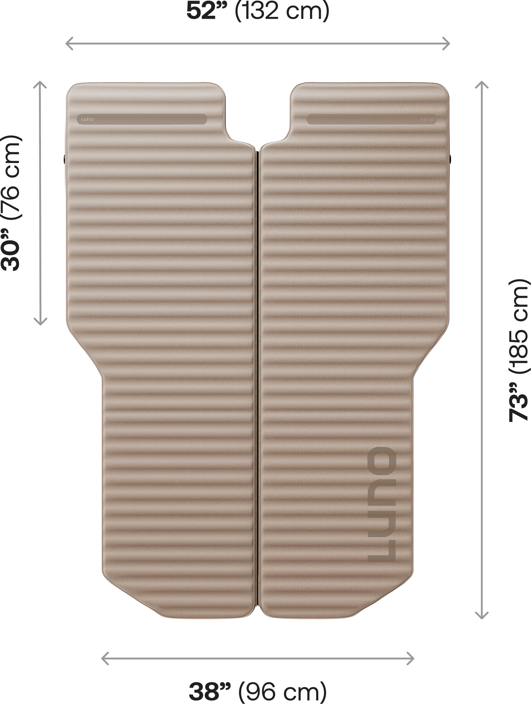 AIR+FOAM Pro Vehicle Mattress dimensions - Wrangler/Bronco