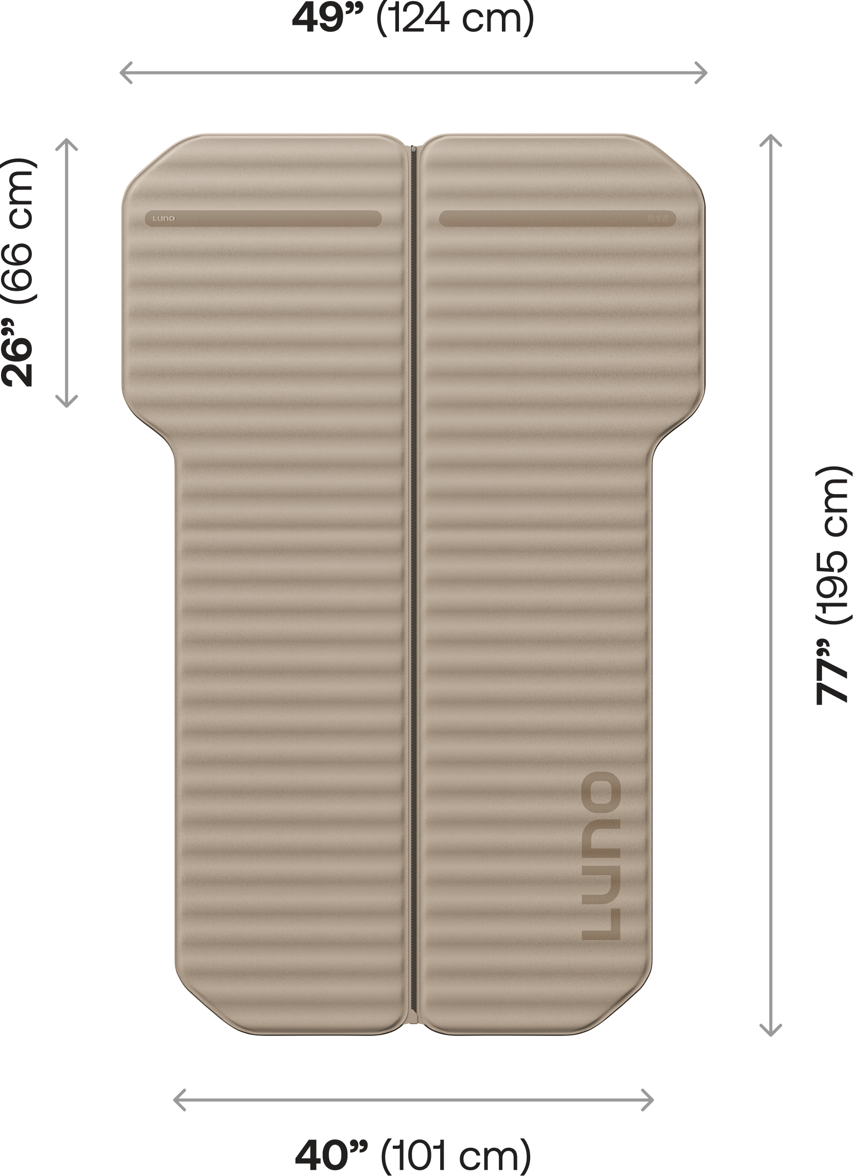 AIR+FOAM Pro Vehicle Mattress dimensions - Rivian R1S