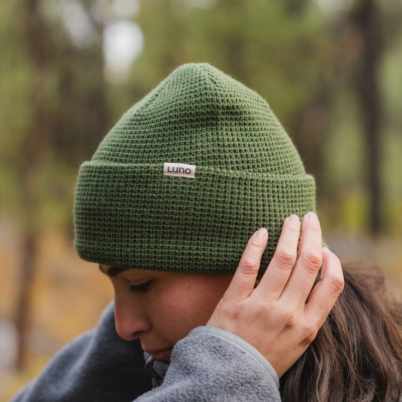 image 1 of Waffle Knit Camp Beanie