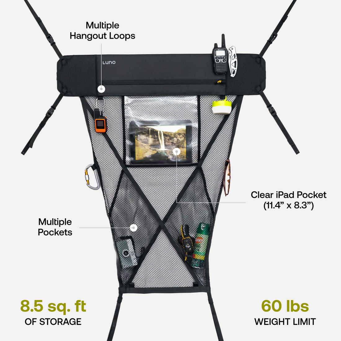 Cargo Hammock | Overhead Car Camping Storage | Luno – Luno®